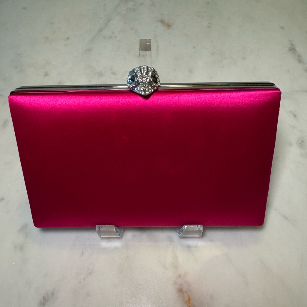 Kurt Geiger London Kensington Frame Clutch In Bright Pink / Fucsia